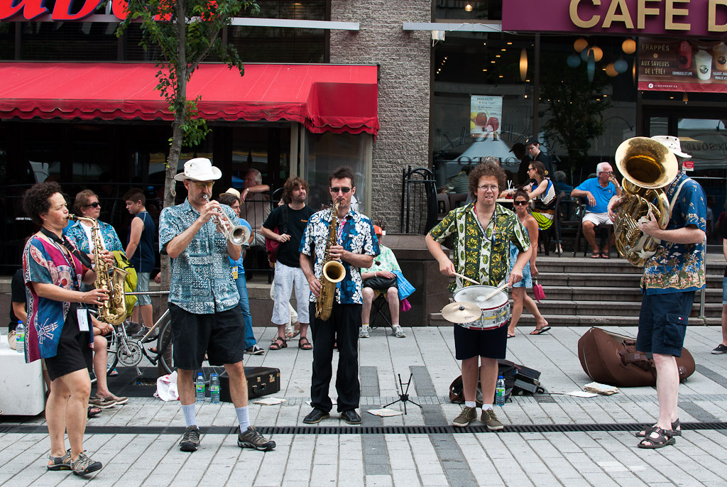 Montreal jazz festival, jazz band, outdoor band